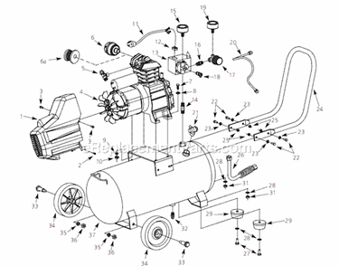 Page A Diagram and Parts List for HX4006 2005 Campbell Hausfeld Compressor